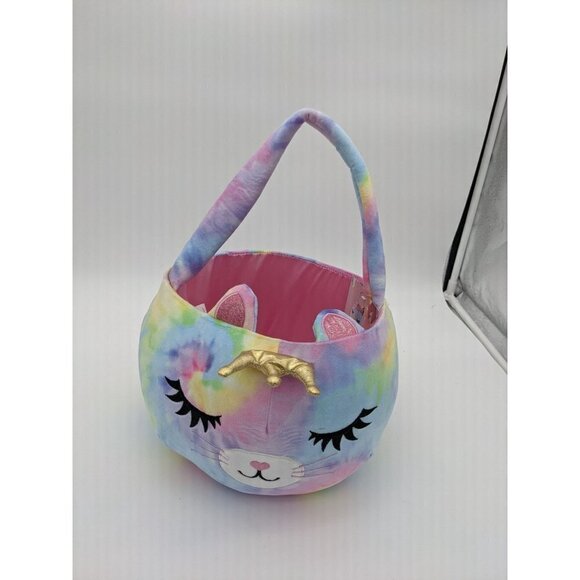 Huntington Home plush basket Easter,   Halloween, gift  Cat with crown 10.5 in - Picture 6 of 11
